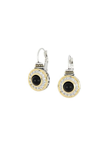 Black Onyx & Pavé French Wire Earrings