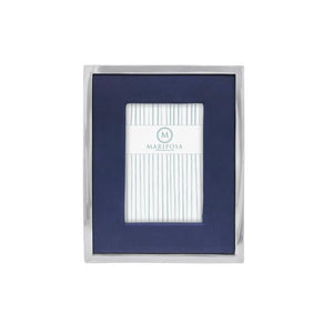 Blue Leather with Metal Border 5x7 Frame