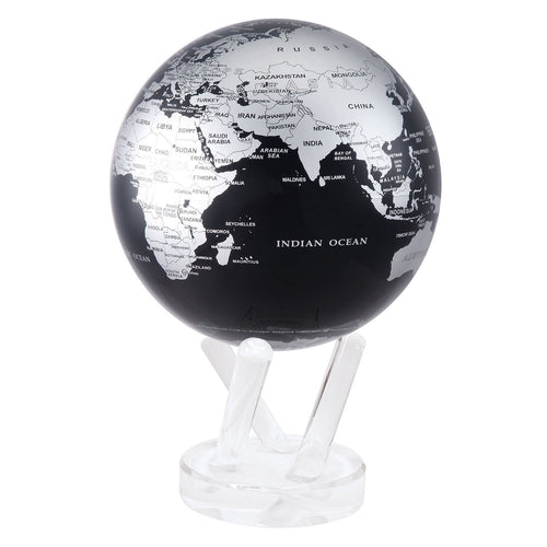 Black And Silver Rotating Globe