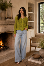 Load image into Gallery viewer, Open-Knit Button-Front Cardigan