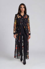 Load image into Gallery viewer, Embroidered Mesh Denim Duster