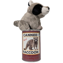 Load image into Gallery viewer, Canned Raccoon | Stuffed Animal Plush w/Funny Jokes on Can