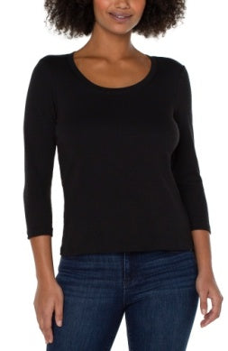 Scoop Neck 3/4 Sleeve Top