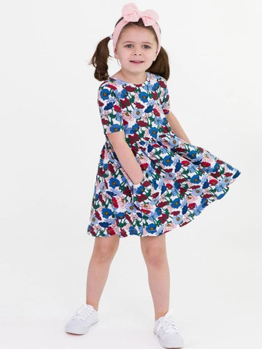 Short Sleeve Twirl Dress