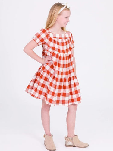 Puff Short Sleeve Tiered Dress