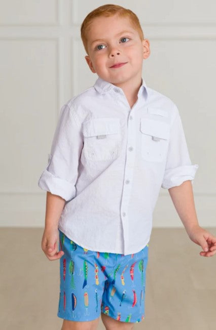 Gone Fishin Swim Trunks