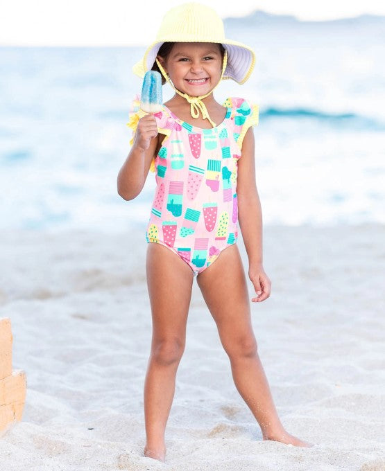 Ice Cream Social Bow V-Back One Piece Swimsuit