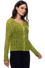 Load image into Gallery viewer, Open-Knit Button-Front Cardigan
