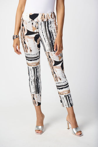 Patchwork Print Cropped Pants