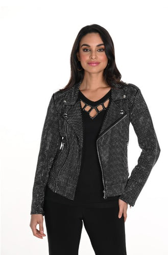 Black & Silver Moto Jacket