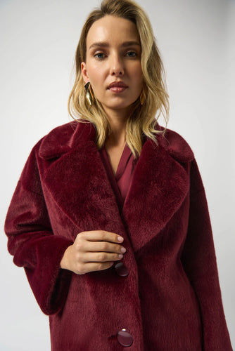 Faux Fur Straight Coat