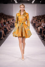 Load image into Gallery viewer, Yarn-Dyed Floral Brocade Bubble-Hem Dress-Coat