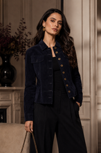 Load image into Gallery viewer, Tailored Stretch Corduroy Jacket – Midnight Navy