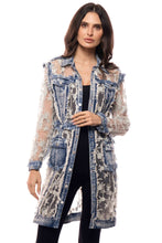 Load image into Gallery viewer, Lace Panel Denim Duster Jacket