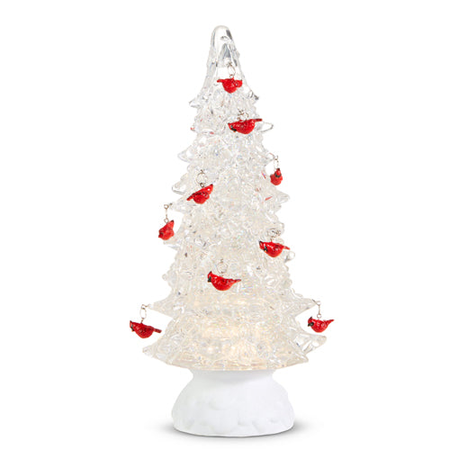 Lighted Tree w/Cardinal Ornaments