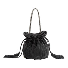 Load image into Gallery viewer, Starla Black Vegan Leather Jewel Top Handle Bag