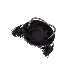Load image into Gallery viewer, Starla Black Vegan Leather Jewel Top Handle Bag