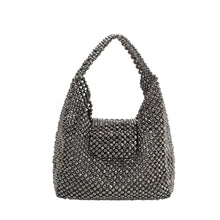 Load image into Gallery viewer, Krystal Black Beaded Top Handle Bag