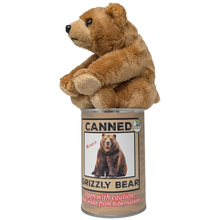 Load image into Gallery viewer, Monarch the Canned Grizzly Bear | Plush Animal Can w/Jokes