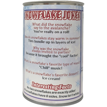 Load image into Gallery viewer, Canned Snowflake - Christmas Plush in Can w/Jokes