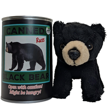 Load image into Gallery viewer, Russ the Canned Black Bear | Stuffed Zoo Plush w/Jokes |Gift