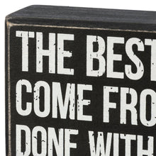 Load image into Gallery viewer, Best Memories From Bad Ideas Box Sign