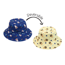 Load image into Gallery viewer, Reversible Patterned Sun Hat - Animal Superhero