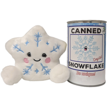 Load image into Gallery viewer, Canned Snowflake - Christmas Plush in Can w/Jokes
