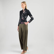 Load image into Gallery viewer, V-Neck Draped Pleat Sweater Top - Shadow Brush