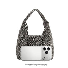 Load image into Gallery viewer, Krystal Black Beaded Top Handle Bag