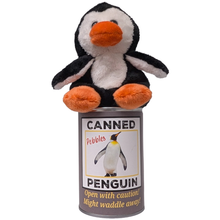 Load image into Gallery viewer, Pebbles the Canned Penguin Stuffed Animal Plush w/Jokes