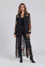 Load image into Gallery viewer, Embroidered Mesh Denim Duster