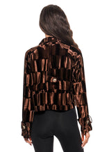 Load image into Gallery viewer, Chocolate Gloss Cropped Blazer