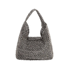 Load image into Gallery viewer, Krystal Black Beaded Top Handle Bag