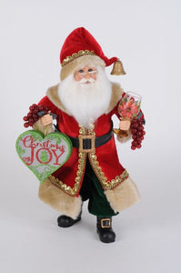 Lighted Christmas Joy Wine Santa