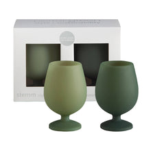 Load image into Gallery viewer, Sage + olive | stemm | Silicone Unbreakable Wine Glasses