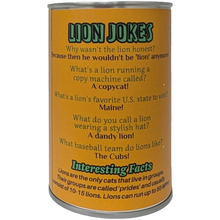 Load image into Gallery viewer, Canned Lion | Stuffed Animal Zoo Plush w/Funny Jokes | Gift