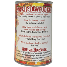Load image into Gallery viewer, Lou the Canned Maple Leaf | Fall Stuffed Plush w/Jokes