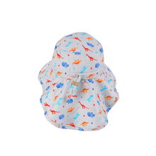 Load image into Gallery viewer, Sun Hat with Neck Cape - Multi Dino