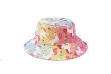 Load image into Gallery viewer, Reversible Patterned Sun Hat - Unicorn/Giraffe
