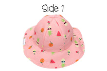 Load image into Gallery viewer, Reversible Patterned Sun Hat - Flamingo/Fruit