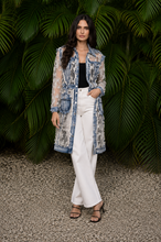 Load image into Gallery viewer, Lace Panel Denim Duster Jacket