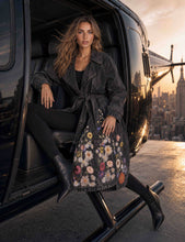 Load image into Gallery viewer, 3D Floral Embroidered Denim Trench Coat