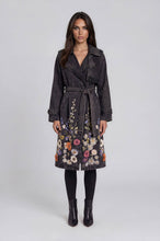 Load image into Gallery viewer, 3D Floral Embroidered Denim Trench Coat