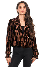 Load image into Gallery viewer, Chocolate Gloss Cropped Blazer