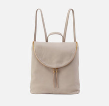 Load image into Gallery viewer, Hobo Fern Backpack in Taupe pebbled leather with backpack straps and top handle