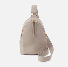 Load image into Gallery viewer, Hobo Fern Sling Crossbody Bag in Taupe pebbled leather with adjustable strap