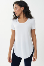Load image into Gallery viewer, Joseph Ribkoff Vanilla silky knit classic tee with scoop neckline and elongated curved hem