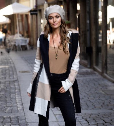 Black and Beige Cardigan