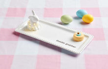 Load image into Gallery viewer, Mud Pie beaded ceramic accessories tray for light-up sitter seasonal decor with easter eggs